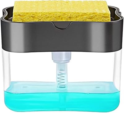 MC MOLA 2 in 1 sponge carrier in large capacity and soap and detergent distributor pump with sponge with a hand, affordable price, gray.. DIAYTAR NIGERIA makes every shopping desire a reality with affordable prices and delivery in 5-8 days.