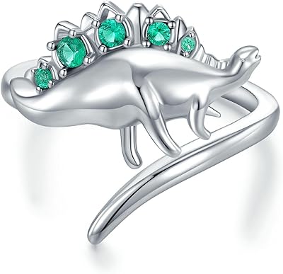 Sterling 925 silver dinosaur rings, adjustable open ring in the shape of cute dinosaur, jewelry for women, girls, teenage girls, sisters, birthday gifts, sterling silver, without precious stones.. DIAYTAR NIGERIA brings affordable shopping to your fingertips with reliable delivery in less than 8 days.