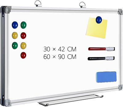 White Magnetic Wall Table Fifteenth x 42 cm A3, dry erasable aluminum frame, mini white table for school, home office.. DIAYTAR NIGERIA: Where shopping is a pleasure with affordable prices and reliable delivery service.