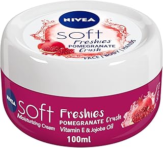 Nivea Soft Freshies Moisturizing Cream with refreshing pomegranate perfume, 100 ml.. DIAYTAR NIGERIA: Where shopping meets satisfaction with affordable prices and prompt delivery services.