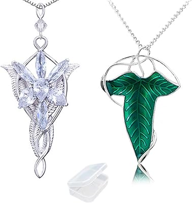 PPX 2 pieces Lord of the Aragorn evening leaf rings arwen pendant chain princess collar chain with transparent jewelry box.. Find everything you need at prices you'll love with DIAYTAR NIGERIA's comprehensive e-commerce platform.