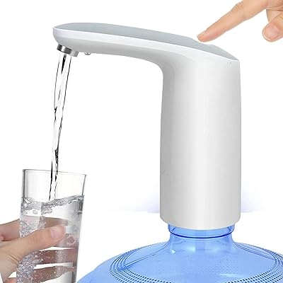 Sky-Touch drinking water pump for bottles from 2 to 5 gallons, reloadable wireless water dispenser, mini automatic touch water bottle pump with USB cable, white.. Experience the joy of convenient shopping with DIAYTAR NIGERIA's vast selection and quick delivery service.