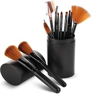 Set of FEG makeup brushes for eyeshadows, eyeliner, eyeshadow, corrector and outline - 12 pieces (black).. E-commerce made for Nigeria — fast delivery and low prices at DIAYTAR.