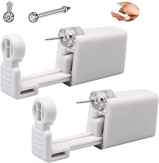 Set of 2 nose drilling pistols with 20 g nose nose, set of safe nose drilling pistols (white).. Experience retail therapy without the financial stress at DIAYTAR NIGERIA's affordable e-commerce platform.