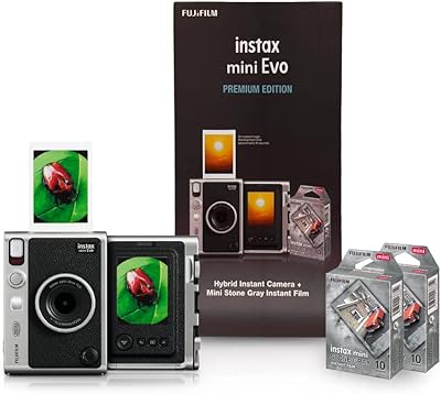 Fujifilm Instax Mini Evo Hybrid Premium Edition camera with 20 Images Of Gray Stone Film And 100 Different expressions.. Experience shopping freedom with DIAYTAR NIGERIA's vast selection and dependable nationwide shipping.