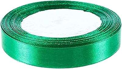 Satin ribbons for packaging decoration (25 meters/roller, green, 12 mm).. You shop, we deliver — quick and easy with DIAYTAR Nigeria.