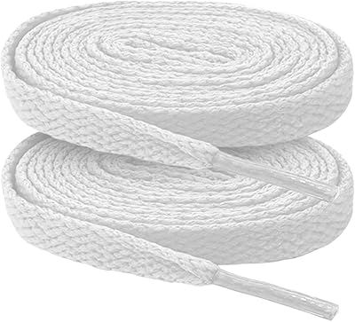 Sustainable white flat laces of 45 inch for sports shoes, suitable for all adults and children, white, 45 inches.. DIAYTAR NIGERIA brings satisfaction with every purchase through affordable prices and prompt shipping.