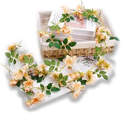 1 Crown of 1.75 m pink vine - Artificial ivy crown to hang for Wedding Garden Wedding Decoration - Champagne Gardenia.. Get more, save more — only on DIAYTAR Nigeria.