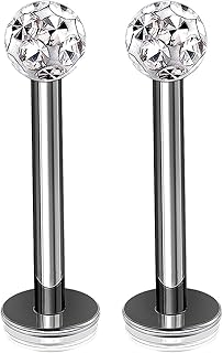 Set of titanium piercing jewelry G23 16G 16G 16G, Set of Monroe jewelry, 3 mm vertical lipstick, Transparent Ferido crystal and more options.. DIAYTAR NIGERIA: Where every click leads to affordable purchases delivered promptly to your door.