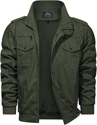 Cotton military jacket for men, cargo aviator jacket with multi-pocket work coat.. DIAYTAR NIGERIA: Bringing quality products to your doorstep at prices that won't break the bank.