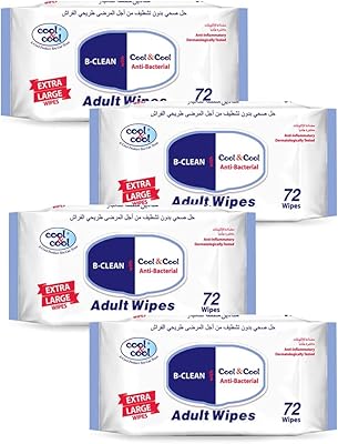 Extra wide cleaning wipes for Kool & Cool adults, 72 sheets - Package of 4.. DIAYTAR NIGERIA delivers affordability and convenience to your doorstep within 8 days of purchase.