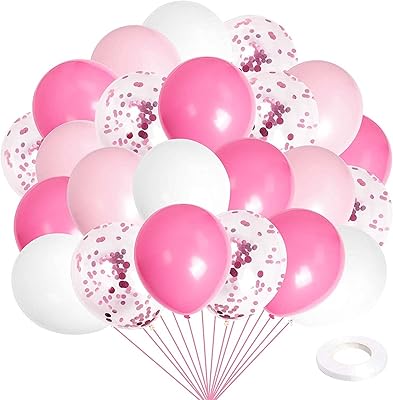 Party balloon kit - 24 bright pink latex balloons, light and white pink with ribbon roll for birthday party decorations, wedding, prenatal festive balls (12 inch).. Discover the convenience of DIAYTAR NIGERIA's vast e-commerce platform with delivery in just 5-8 days.