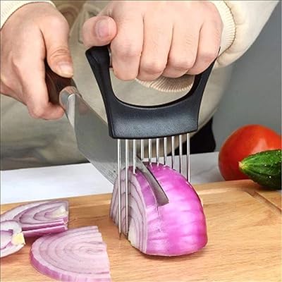 Food slices and rack, auxiliary tool for food slices, slicer of stainless steel vegetables, meat and tomato slices, kitchen tools without danger for cooking.. Navigate through thousands of products at pocket-friendly prices with DIAYTAR NIGERIA's easy-to-use platform.