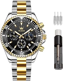 Watch For Men Green Dial Analog Fashion Light Standing Chronograph Gold Silver Stainless Stainless Steel Luxury Business Watches Large Multifunction Light Dial Watch For Men.. Online shopping made simple and affordable — DIAYTAR Nigeria.