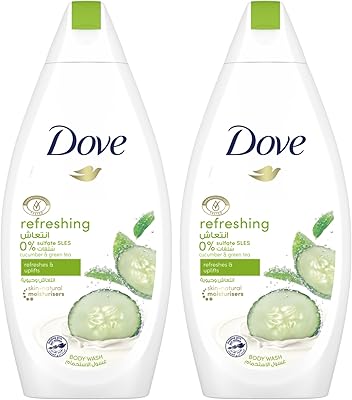 Body washing revitalizing Dove with cucumber and green tea, 500 ml (package of 2).. DIAYTAR NIGERIA: Where smart shoppers find everything they need at prices they can afford.