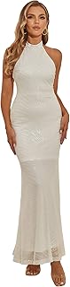 Long white formal dress siren siren with contrasting sequins licou for women.. Why pay more? DIAYTAR Nigeria gives you the best for less.