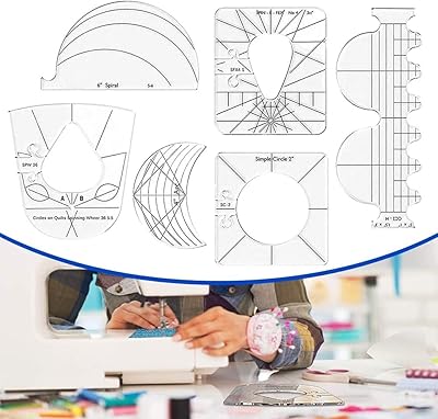 Package of 6 acrylic sewing machine rules, hand sewing tool kit for DIY, free -movement mattress handle model, rules include a spiral arc, scared, a simple circle.. DIAYTAR NIGERIA transforms online retail with our affordable platform and dependable shipping service.