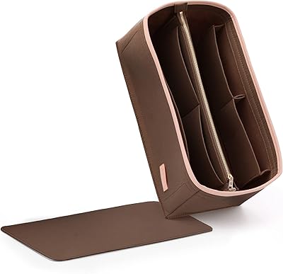 Doxo 2 pieces Inner bag organizer for handbags and basic shape with zipper, felt bag organizer for 6 sizes and 6 colors, for Neverfull MM, Speedy 30 on the Go and Plus (Brown-L).. DIAYTAR NIGERIA delivers more than products - we deliver affordable solutions within days.