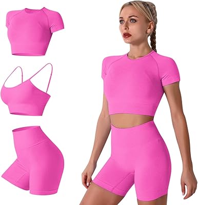 Set of seamless yoga for women, leggings and high-waisted training pants with sports bra, 3-room sports combination.. DIAYTAR NIGERIA transforms online shopping with competitive prices and dependable nationwide delivery.