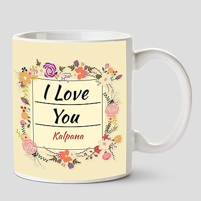 White ceramic coffee cup with HUPPME I Love You Kalpana name - 330 ml.. Thousands of items at your fingertips — DIAYTAR Nigeria makes it happen.