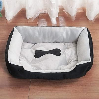 Pommeranie Bed in black poodle Bichon/Provids for pets in comfortable cotton rectangle S m l (size m).. Get the deals you love and the delivery speed you need at DIAYTAR Nigeria.