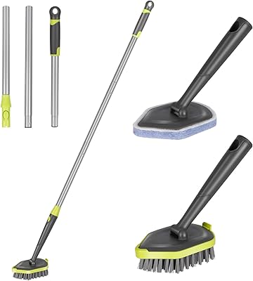 HOME MAST Home Floor cleaning brush, bathtub cleaning brush and tiles with 3 rotating brush and hard brush heads for interior cleaning, terrace and bathroom exterior.. DIAYTAR NIGERIA connects your desires with reality through our affordable e-commerce platform and quick delivery.