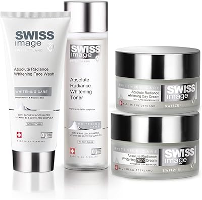 Lightning healthcare routine Swiss Image Morning/Afternoon - Face Cleanser 200 ml, Face Tonic for 200 ml, 50 ml day cream and 50 ml night cream with niacinamide for all skin types.. Embrace a new era of online shopping with DIAYTAR NIGERIA's extensive range and budget-friendly prices.