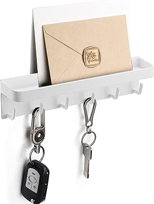 Decorative wall keychain with 6 hooks OGETTI Key holder sticker with small shelf and metallic.. DIAYTAR NIGERIA: Your affordable marketplace with reliable 5-8 day shipping across Nigeria.