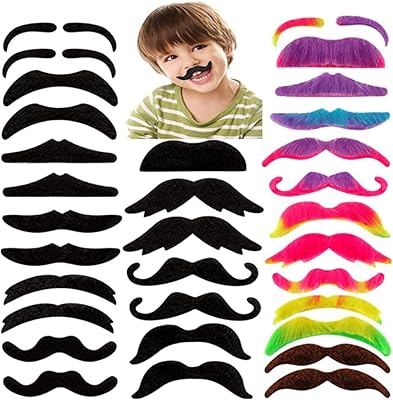 Kit of fake richrsity mustaches, creative self-adhesive mustaches, Halloween costume party supplies, several colors, 5.. DIAYTAR NIGERIA: Making quality products accessible to all Nigerians at affordable prices.