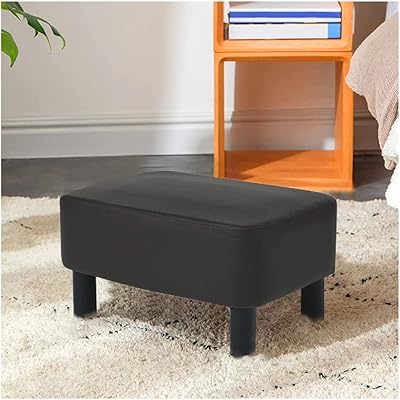 Small faces in imitation leather with padded feet in pine wood and padded rectangular seat, for living room and bedroom (black similarities).. From tech to toiletries, DIAYTAR Nigeria delivers without delay.