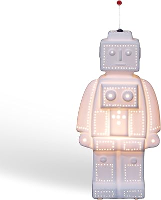 Table lamp with robot lighting - LP002, porcelain, white, white not enamelled.. Unlock access to a wide range of products with DIAYTAR NIGERIA's affordable e-commerce platform.