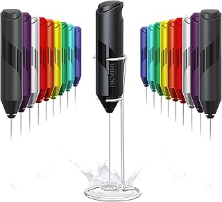 Okmei portable milk mousseur with support, electric mixer for slat, coffee, cappuccino and hot chocolate, operating on batteries (not included), mini stainless steel kitchen utensils.. DIAYTAR NIGERIA: Making online retail accessible to all with affordable nationwide shipping.