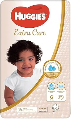 Extra Care Huggies layers, size 6, 15+ kg, 28 pieces.. Experience shopping freedom with DIAYTAR NIGERIA's vast selection and dependable nationwide shipping.