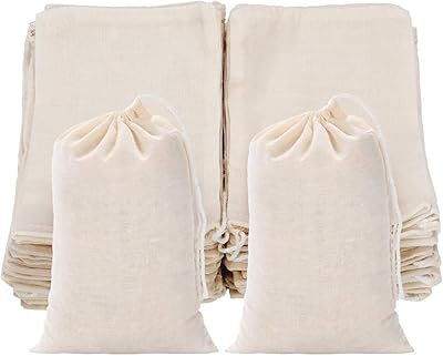 50pcs filter bags in reusable cotton for tea, coffee, tea and herbs, cord bags in muslin cotton mesh for the office, the house, the kitchen (4x6 inch).. DIAYTAR NIGERIA provides endless shopping possibilities with affordable prices and prompt delivery service.