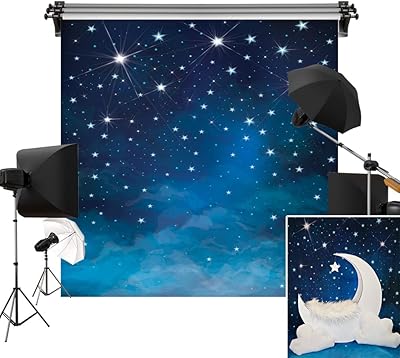 Kate 8x8ft/2.5x2.5m Sky blue photography background universe Stars Ciel Nocturne fantastic backgrounds Fantastic Stars Both Birthday Photo Studio Studio.. For everyday items and more, trust DIAYTAR Nigeria.