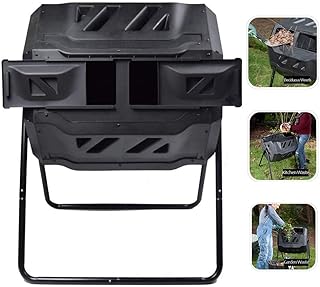Ejaardenkart compost trash can with 2 rotary compost cups, 160 L exterior compost trash can, ventilated design, use all year round.. DIAYTAR NIGERIA: Connecting Nigerians with affordable products through our expansive e-commerce platform.
