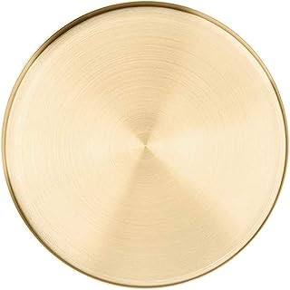 Bright Share decorative storage tray, golden round storage tray, stainless steel metal storage tray to organize jewelry, notes, cupcakes, fruit.. DIAYTAR NIGERIA connects you with thousands of products at competitive prices, delivered within a week.