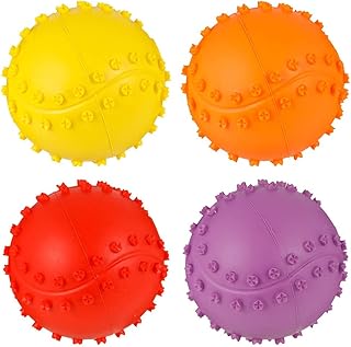 Package of 4 pet balls with sound crew toys for dogs, chewing balls in non -toxic natural rubber for puppies.. Experience the future of shopping with DIAYTAR NIGERIA's extensive selection delivered in just 5-8 days.