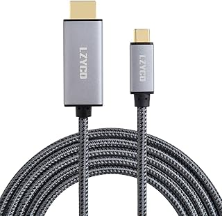 Cable Lzeko USB C to HDMI 10 feet, HDMI 4K cable @ 60 Hz Type C to HDMI, aluminum case with cotton braided cable, compatible with MacBook Pro, HDMI to USB C (male to male, 3 meters).. DIAYTAR NIGERIA: Bringing affordable shopping solutions with a diverse product catalog delivered nationwide.