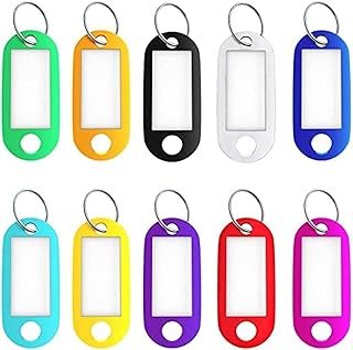 Exxon keys labels, package of 50 labels for durable plastic with separate loop and white sticker - matching colors, multicolored, 3.. DIAYTAR NIGERIA: Your trusted partner for affordable online shopping with reliable delivery timeframes.