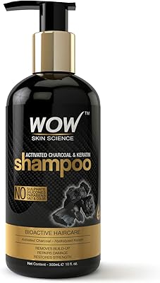 Shampoo with charcoal and keratin Wow Skin Science - Sulfate -free, parabens, silicones, salt and coloring - 300 ml.. DIAYTAR NIGERIA brings affordable shopping to your fingertips with reliable delivery in less than 8 days.