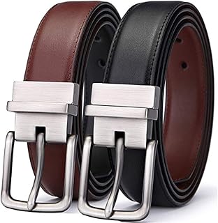 Men's belt, Reversible belt in 1.25 inch shiny leather for men, relaxed golf belt, reversible a color, black, 130 cm.. Fast delivery is our promise — DIAYTAR Nigeria keeps it real.
