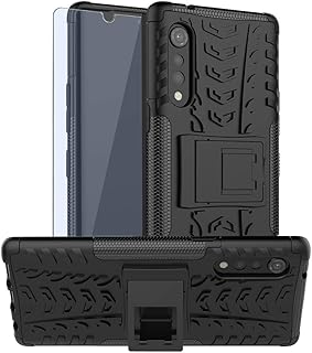 Sktg Salami LG Velvet shell with HD screen protector, [shock resistant] Double robust double layer hybrid protection shell with crutch for LG Velvet 5G (Black).. DIAYTAR NIGERIA: Connecting Nigerians with their needs through our affordable and diverse marketplace.
