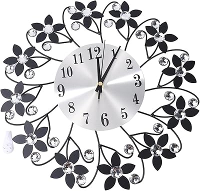 3D wall clock Petals of round leaves wall clock in metal dial with Arabic figures Decorative clock for living room office bedroom.. Spend less, get more — that’s the DIAYTAR Nigeria promise.