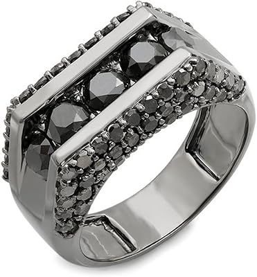 Hip hop ring for men in gold 14 carats rhodium plated.. Enjoy the simplicity of shopping with DIAYTAR NIGERIA, offering vast choices delivered in just 5-8 days.