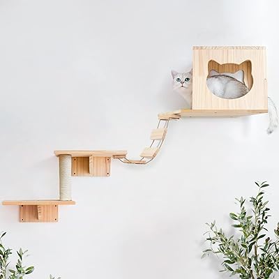 Cat wall shelves, wall shelves, set of 5 walls for cat walls, cat wall furniture, 1 chat house, 2 cat wall shelves, 1 cat scratch, 1 chat deck scale.. DIAYTAR NIGERIA brings the marketplace to your screen with affordable products delivered in 5-8 days.