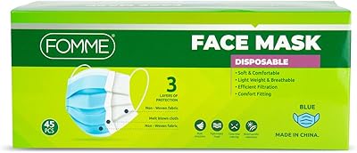 Disposable mask - blue, 3 layers, 45 -piece pack.. DIAYTAR NIGERIA: Where every search leads to affordable products delivered promptly across Nigeria.