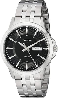 Quartz watch for men Citizen BF2011-51e with black dial and stainless steel bracelet.. Unlock a world of affordable products with DIAYTAR NIGERIA's expansive e-commerce platform.