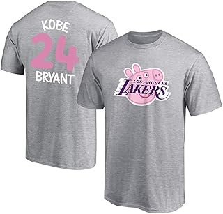 Basketball jersey for men from Los Angeles Lakers #24 Kobe Bryant, relaxed T-shirt with short sleeves and round cotton, gray, size 2xl neck.. DIAYTAR NIGERIA: The marketplace that brings affordable products to every Nigerian home in under 8 days.