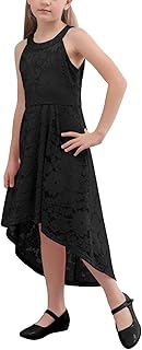 High and bass dress in floral lace for girls, elegant, tied collar, for birthday party, for girls from 4 to 14 years old.. DIAYTAR NIGERIA: Bridging the gap between consumers and quality products with affordable nationwide shipping.